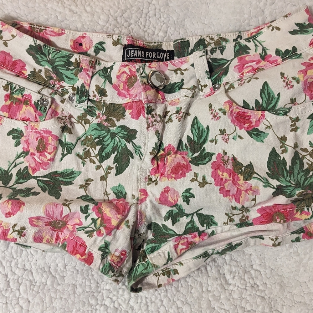White with pink flowers Jeans for Love size 7